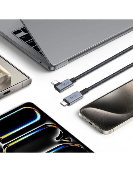 
Laidas kampuotas ir tiesus USB-C 4.0 PD 240W 8K 40Gbps 1.5m - pilkas
