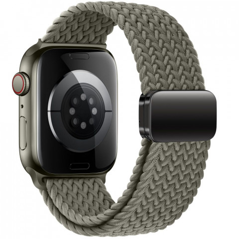 
„Apple Watch Band 4 / 5 / 6 / 7 / 8 / 9 / SE / Ultra 1 / 2“ (42 / 44 / 45 / 49 mm) nailono magnetas – žalias
