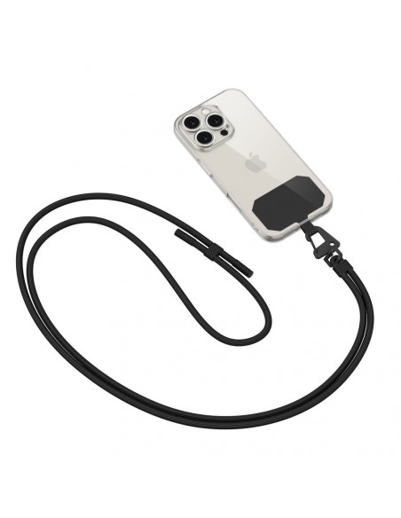 
Telefono dėklo virvelė su reguliuojamu dirželiu, 80 cm - juoda
