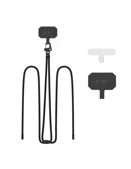 
Telefono dėklo virvelė su reguliuojamu dirželiu, 80 cm - juoda
