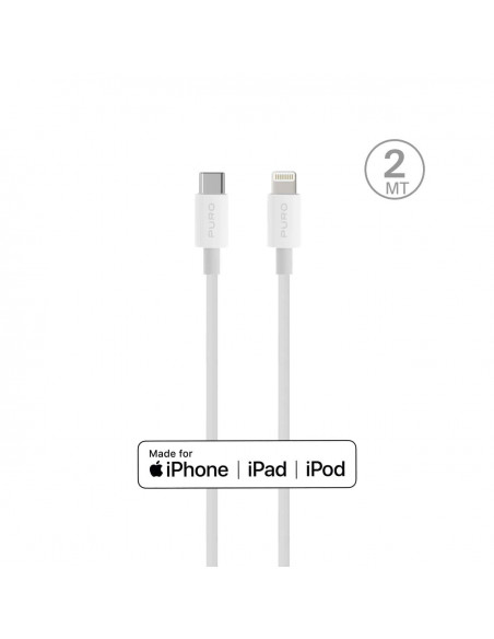 
Laidas, skirtas „Apple“ su MFI USB-C – „iPhone Lightning“ 2.4A 2m – baltas
