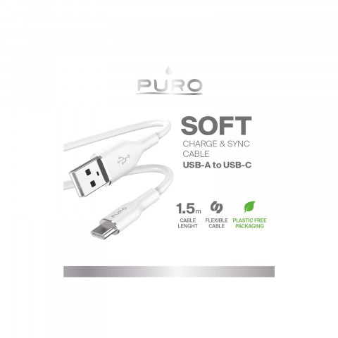 
USB-A - USB-C laidas 1,5 m - baltas
