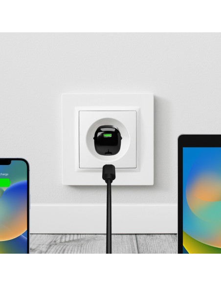 
USB-C GaN 20W sieninis įkroviklis – juodas
