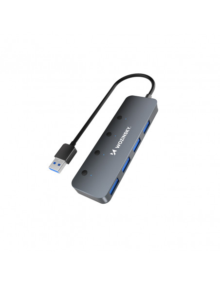 
4x USB-A šakotuvo skirstytuvas su aliuminio jungikliais - pilkas
