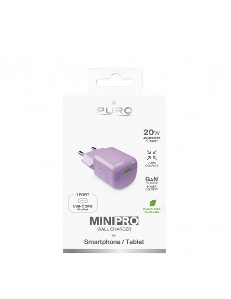 
USB-C GaN 20W sieninis įkroviklis – rožinis
