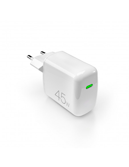 
USB-C PD GaN 45W sieninis įkroviklis – baltas
