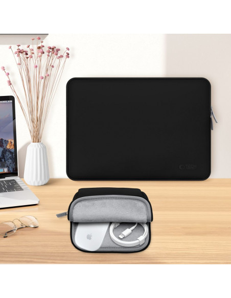 
Nešiojamojo kompiuterio krepšys, dėklas, įmautė 15-16 colių nešiojamiesiems kompiuteriams + priedų dėklas - juodas
