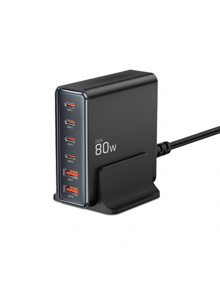 
Įrenginių įkrovimo stotelė 4x USB-C 2x USB-A 80W
