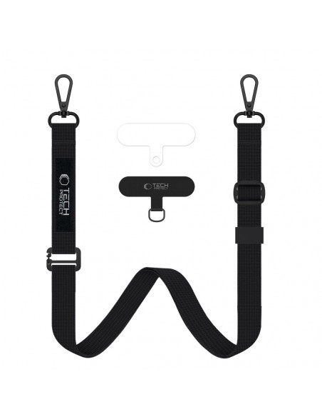 
Telefono dėklo virvelė su reguliuojamu dirželiu - juoda
