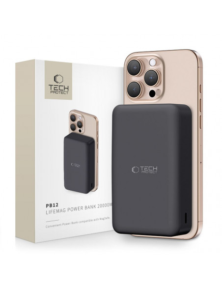 
20000mAh išorinė baterija su „MagSafe USB-C“ laidu, 30 cm, juoda
