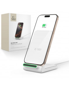 
Belaidis išmaniojo telefono įkroviklis stovo pavidalu, 15 W - baltas
