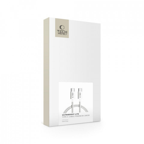 
USB-C PD 60W 3A 100 cm laidas - pilkas
