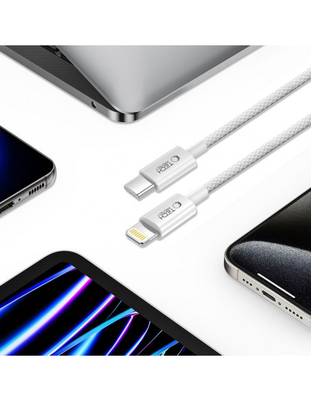
USB-C laidas – iPhone Lightning PD 27W 3A 100 cm – pilkas

