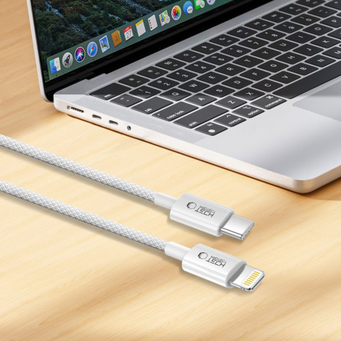 
USB-C laidas – iPhone Lightning PD 27W 3A 100 cm – pilkas
