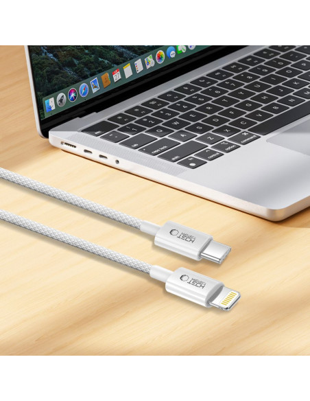 
USB-C laidas – iPhone Lightning PD 27W 3A 100 cm – pilkas
