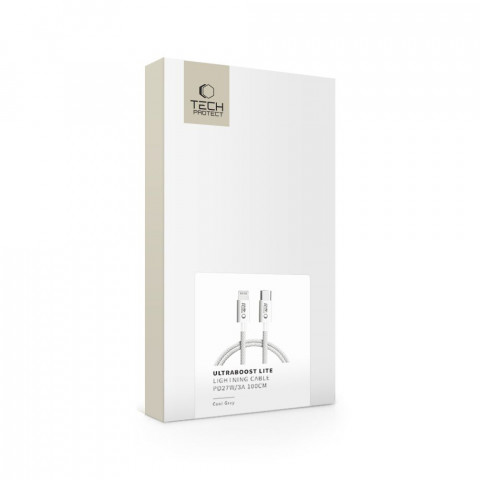 
USB-C laidas – iPhone Lightning PD 27W 3A 100 cm – pilkas
