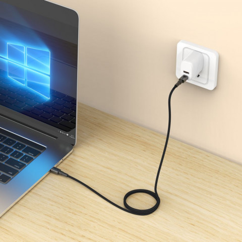 
USB-C PD 100W 5A 300 cm kabelis - pilkas

