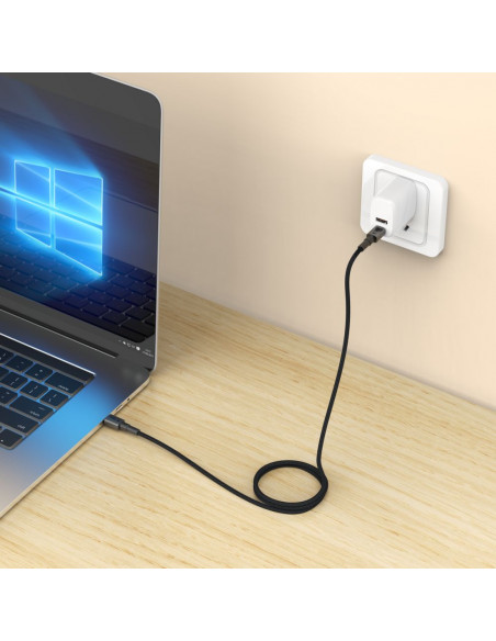 
USB-C PD 100W 5A 300 cm kabelis - pilkas
