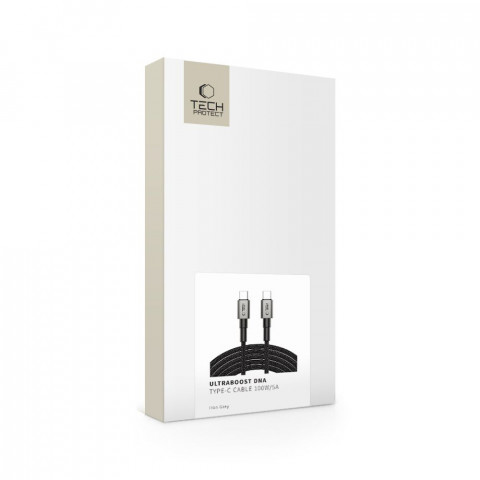 
USB-C PD 100W 5A 300 cm kabelis - pilkas
