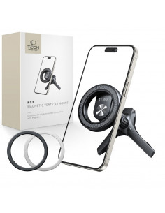 
N53 MagSafe automobilio išmaniojo telefono laikiklis su žiedais į oro angą – juodas
