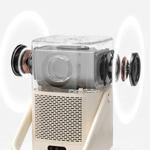 
„FullHD 1080p“ LCD belaidis multimedijos projektorius su „JBL WiFi BT T2 Plus“ garsiakalbiais – smėlio spalvos
