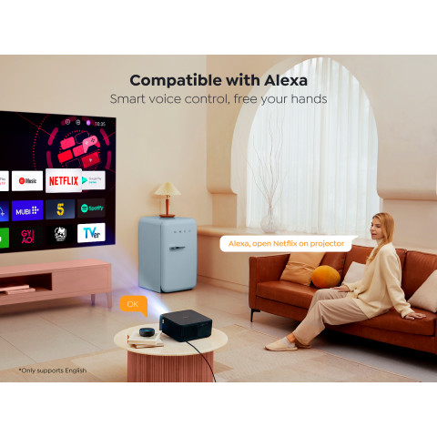 
„FullHD 1080p“ LCD multimedijos projektorius su „JBL WiFi BT K2s“ garsiakalbiais – juodas
