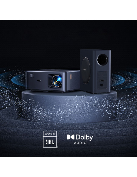 
„FullHD 1080p“ LCD multimedijos projektorius su JBL garsiakalbiais ir „WiFi BT“ žemųjų dažnių garsiakalbiu „K2s Pro“ – ...