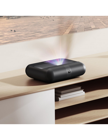 
RGB FullHD 1080p lazerinis multimedijos projektorius su JBL WiFi BT K300s garsiakalbiais – juodas
