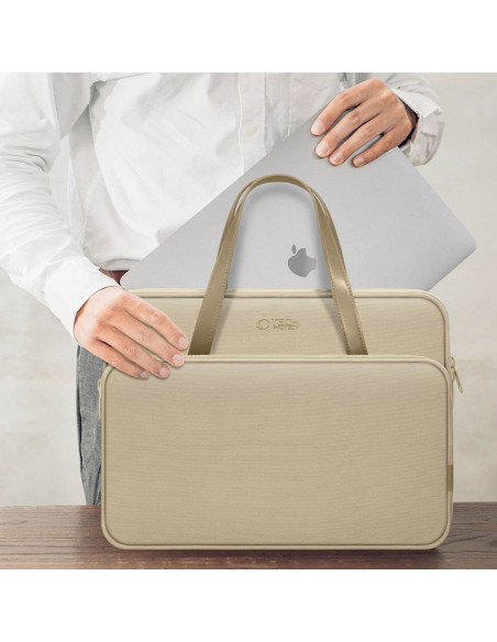 
15–16 colių putplasčio nešiojamojo kompiuterio krepšys – smėlio spalvos
