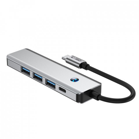 
5in1 šakotuvo adapteris USB-C PD USB-A HDMI 4K 60Hz 100W - pilkas
