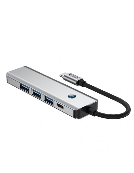 
5in1 šakotuvo adapteris USB-C PD USB-A HDMI 4K 60Hz 100W - pilkas
