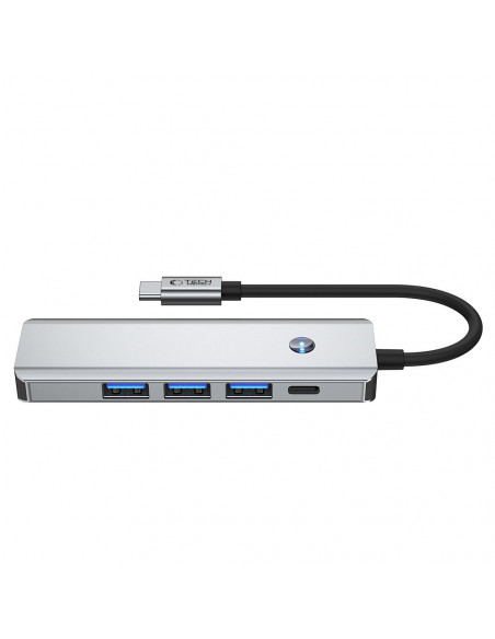 
5in1 šakotuvo adapteris USB-C PD USB-A HDMI 4K 60Hz 100W - pilkas
