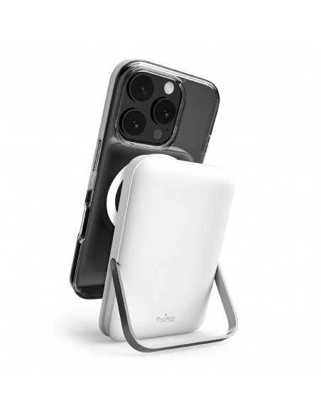 
10000mAh USB-C „MagSafe“ belaidis įkroviklis su stovu – baltas
