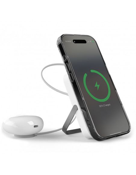 
10000mAh USB-C „MagSafe“ belaidis įkroviklis su stovu – baltas
