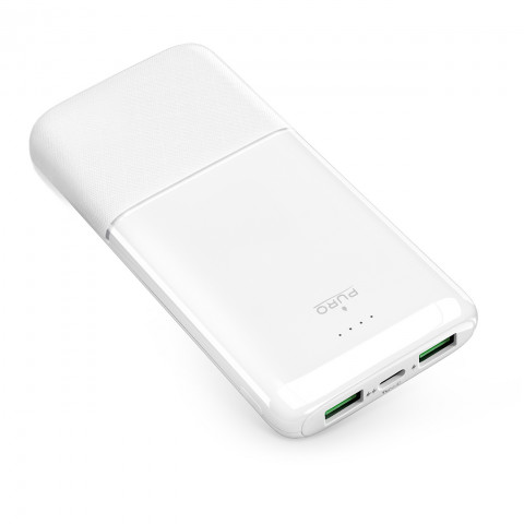 
Nešiojamoji baterija 10000mAh USBA USB-C 22.5W - balta
