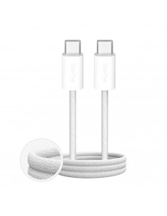 
„Fabrik 4“ 100 W 2 m ilgio pintas USB-C laidas – baltas
