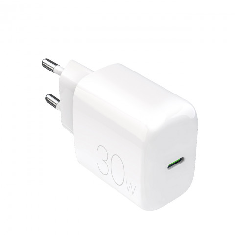
30 W USB-C sieninis įkroviklis – baltas

