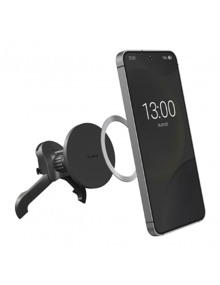 
Magnetinis automobilinis išmaniojo telefono laikiklis su reguliuojamomis grotelėmis, „MagSafe“ – juodas
