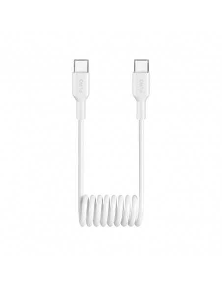 
USB-C 25W 1m spiralinis kabelis – baltas
