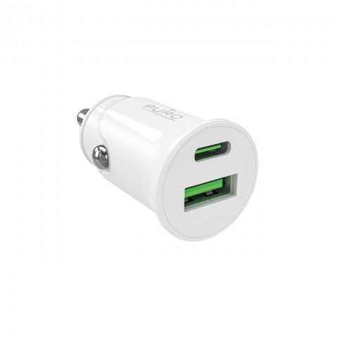 
USB-A USB-C maitinimo šaltinis 20 W automobilinis įkroviklis – baltas
