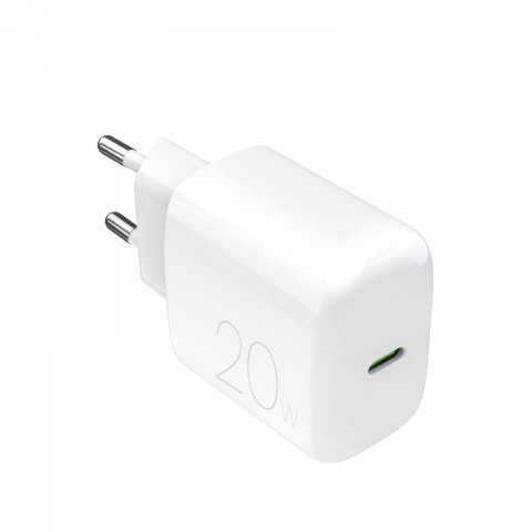 
PROLITE 20W USB-C sieninis įkroviklis – baltas

