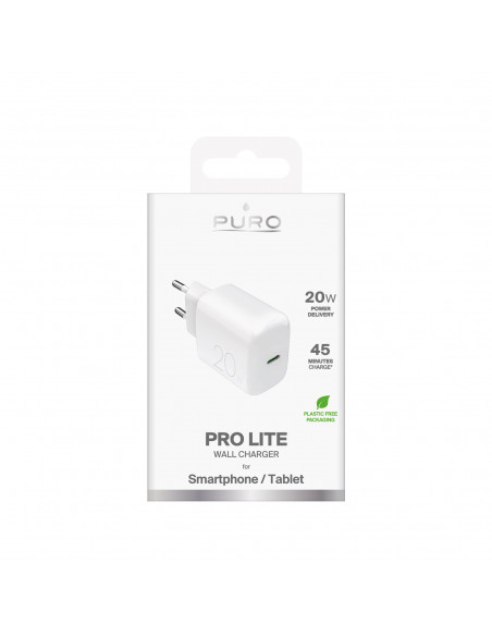
PROLITE 20W USB-C sieninis įkroviklis – baltas
