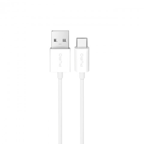 
USB-A - USB-C 10W TPE 2m kabelis - baltas
