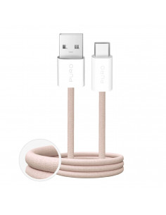 
„Fabrik“ 10 W 1,5 m pintas USB-A - USB-C laidas – smėlio spalvos
