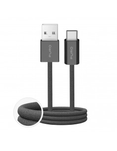 
„Fabrik 2.0“ 10 W pintas USB-A - USB-C laidas 1,5 m – tamsiai žalias
