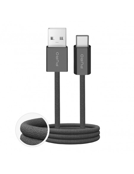 
„Fabrik 2.0“ 10 W pintas USB-A - USB-C laidas 1,5 m – tamsiai žalias
