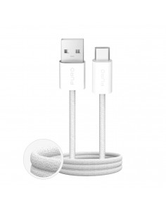 
„Fabrik 2.0“ 10 W pintas USB-A - USB-C laidas 1,5 m – baltas
