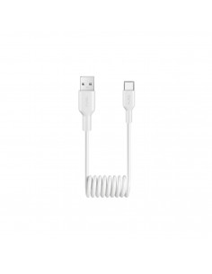 
Spiralinis kabelis USB-A - USB-C 10W 1m - baltas
