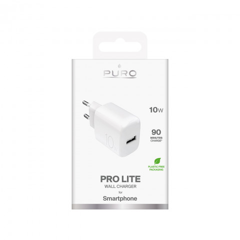 
PROLITE 10W USB-A sieninis įkroviklis – baltas
