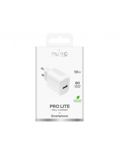 
PROLITE 10W USB-A sieninis įkroviklis – baltas
